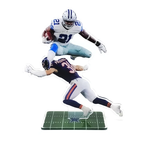 Ezekiel Elliott Figure - #21 of Dallas Cowboys Carrying Ball Hurdles Ornament Cover