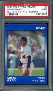 1990 Star (Teams) Baseball #5 Nolan Ryan All-star Stats Glossy PSA 9
