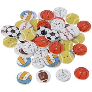 Soccer Ball Sports Painting Baseball Flatback Buttons For Knitting - Picture 1 of 11
