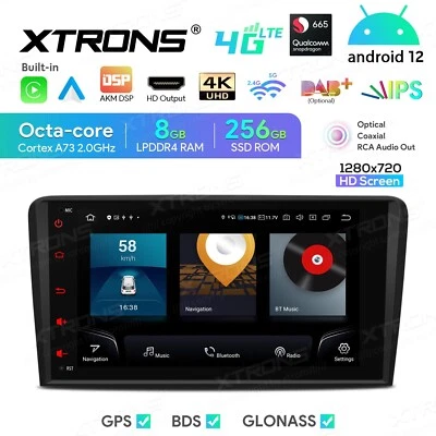 AUTORADIO ANDROID 12 8/256GB AUTO AUDI A3 2003-2012 8P RS3 4G WIFI CARPLAY GPS - Immagine 1 di 4