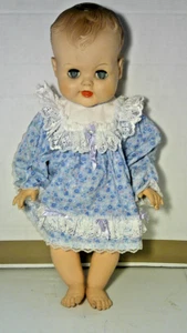 Vintage Baby Puppe ~ 20" groß ~ keine Markierungen ~ geformtes Haar ~ blaue Augen ~ nass ~ - Bild 1 von 6