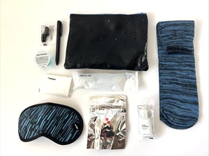 COLE HAAN AMERICAN AIRLINES amenity kit bag 3LAB Collection Black Blue - Picture 1 of 12