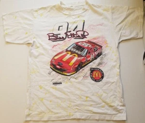 1995 McDonald's Bill Elliott All Over Print Nascar T-Shirt THRASHED - Picture 1 of 7