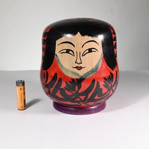 Master JUNOSUKE SATO Kokeshi "Himi-Daruma" Hijiori School Japan 1997 Medium 3.7" - Picture 1 of 12