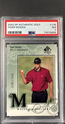 2002 SP Authentic Golf Tiger Woods Majors And Masters PSA 7 POP 3 - Image 1 of 2