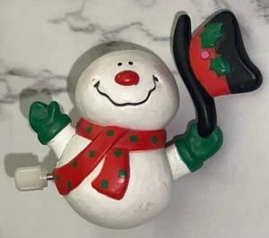 Vintage Hallmark Waving Snowman Holiday Brooch Pin Hal-40 - Picture 1 of 6