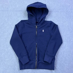 Polo Ralph Lauren Full Zip Hoodie Girls Size 6* Blue Pink Pony Hooded Sweatshirt - Imagen 1 de 14