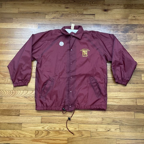 Vintage NCAA Florida State Seminoles FSU Collegiate Coach Jacket Size XL NWT VTG Cover