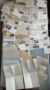 GROSSES Lot leerer Umschläge & ein paar Briefe gestempelt 1930er-1970er weltweit Ephemera - Bild 1 von 20