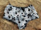 Romwe white lace & black Sheer Flowers Panties Shorts S