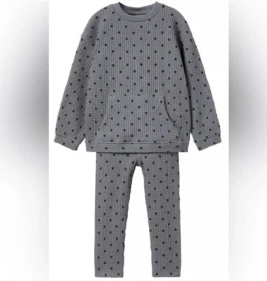 JUEGO TEJIDO GOFRE PREMIUM ZARA NIÑOS NIÑAS. Gris y negro, talla 3-4T Foto 1 de 3