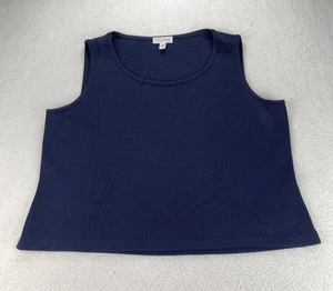 Camiseta sin mangas St John Sport para mujer talla XL azul marino tejida de lujo - Imagen 1 de 13