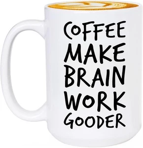 Kaffee macht mein Gehirn gut arbeiten - Lustige Tasse für Kaffeeliebhaber & Nerds - Bild 1 von 2