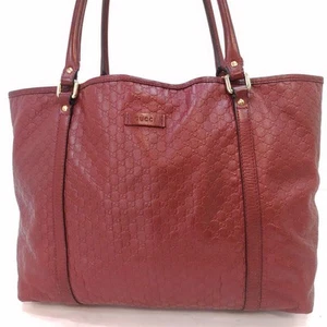 GUCCI Micro Shima Tote Bag Leather A4 Size Shoulder Bag Bordeaux - Picture 1 of 9