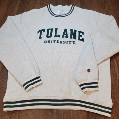Sudadera Vintage Años 90 80 Campeón Tejido Inverso Cuello Redondo M Tulane University Foto 1 de 4