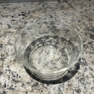 4 Rare Vintage PYREX Clear Glass #463 3-Ring Custard Cup Bowl 6 oz Scalloped - Image 1 of 4