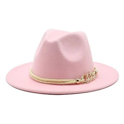 Elegante Sombrero Formal Hombres Mujeres Ala Ancha Jazz Gorra Fiesta Baile de graduación Gamuza Sombrero Adulto Foto 1 de 4