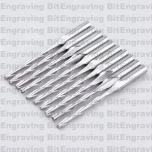 10x 1/8'' Carbide Double Two Flute Spiral Bit Router Endmill CED 2mm CEL 12mm - Picture 1 of 1