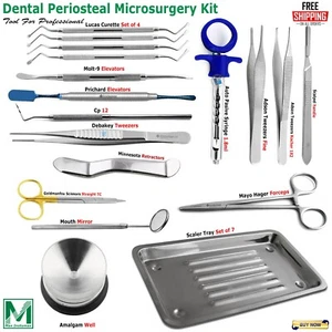 Micro Periodontal Oral Surgery Kit Periosteal Set Dental Mucogingival Instrument - Picture 1 of 15