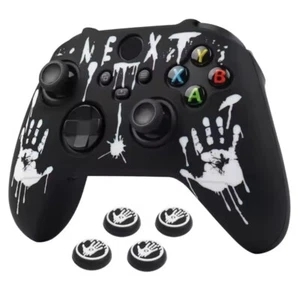Silicone Xbox Controller Grip Cover With Thumb Grips - White/Black - Picture 1 of 1