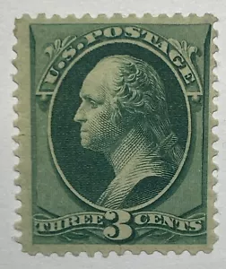 US #184 1878 3c green Washington soft paper MH/OG; $90 SCV - Picture 1 of 4
