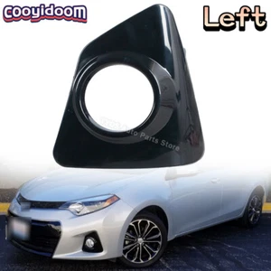 1Pcs Left Glossy Black Fog Light Lamp Trim Cover For Toyota Corolla S 2014-2016 - Picture 1 of 19