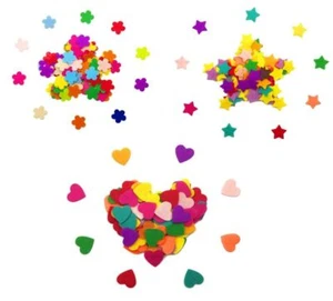 100pcs Multi Color Mini Felt Flower Heart Star Embellishments DIY Craft Decor... - Picture 1 of 5