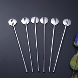 6 Pcs/Pack Straws Stirrer Stainless Steel Stainless Steel Mixing Spoons - Picture 1 of 11
