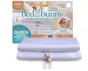 Bed Bunny Locking Fitted Bed Sheet,AS SEEN ON TV,Stays On & Won’t Slip Off,Queen - Picture 1 of 2