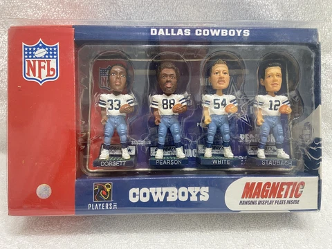 Dallas Cowboys Forever Legends NFL Magnetic Mini Bobs Bobble Heads Set RARE Cover