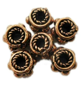 30 PCS 10X6MM DOTTED RONDELLE SPACER BEAD ANTIQUE COPPER 1026 ETR-883 - Picture 1 of 1