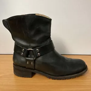 Vintage ll Bean Damen 8,5 M schwarz Leder Motorrad Geschirr Stiefel Ingenieur Fahren - Bild 1 von 13