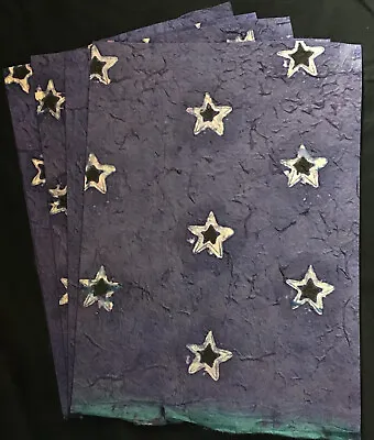 Handmade Mulberry Paper  A4 & A5 Sheets Art/craft/decoupage/batik Stars • 3.63€