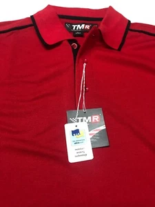 Tri-Mountain Herren Hemd Rot Polyester Polo Größe USA L Kurzarm Polyester - Bild 1 von 9