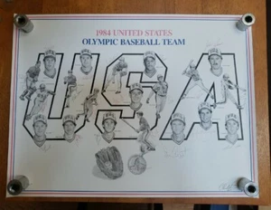 1984 USA OLYMPIC BASEBALL TEAM SIGNED AUTOGRAPHED PALUSO LITHOGRAPH PSA 217/500 - Picture 1 of 14