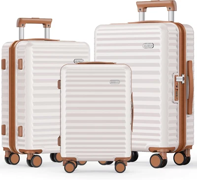 Set Valigie 3 Rigide Espandibili 100% PC Set Trolley Bagaglio a Mano Valigia Via - Immagine 1 di 4