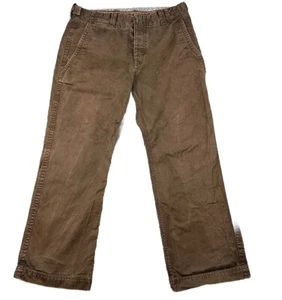 Vtg 1969 Gap Wide Leg Button Fly Pants Brown 36X30 Skater Grunge Loose Khaki Y2K - Picture 1 of 13