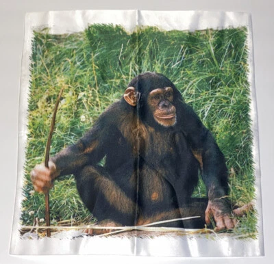 "Funda de almohada decorativa de seda sintética chimpancé animal salvaje de la selva cuadrada de 16""" Foto 1 de 4
