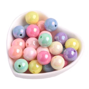 Mixed Shiny Round 6mm 8mm 10mm 12mm 14mm 16mm 18mm 20mm Acrylic Loose Beads Lot - Picture 1 of 11