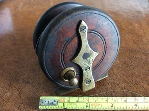 Rare Antique Wilkes Osprey Fishing Reel, 3.1/2" Wooden and Brass runs freely - Picture 1 of 5