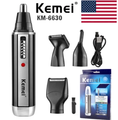 Kit de afeitadora de barba eléctrica Kemei 4 en 1 nariz para hombre bajo ruido KM-6630 Foto 1 de 4