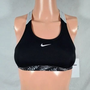 Girls' Nike Script Logo Crossback Sport Bikini Top-Black-Small-New with Tag - Picture 1 of 4