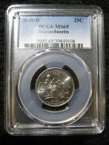 2000 D Washington State Quarter Massachusetts PCGS MS65 - Picture 1 of 3