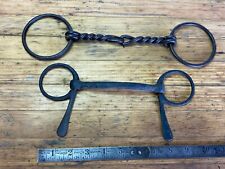 1800's Primitive Antique Rustic Iron Hand Forged Collectible Horse Mouth 2 Bits
