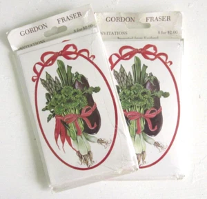 Gordon Fraser 16 Elegant Christmas Invitations England Vegetable Bouquet Vintage - Picture 1 of 6