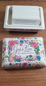 Scatola portagioie vintage God's Love Is A Daily Promise con carte Scritture regalo Pasqua - Foto 1 di 13