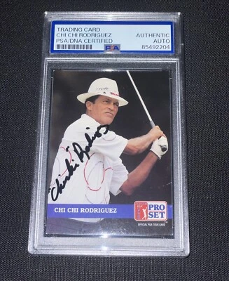 Chi Chi Rodriguez Signed 1992 Pro Set Golf Card PSA Slabbed - Image 1 of 2