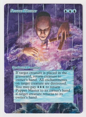 Altered Puppet Master MP Legends 1994 WOTC MTG Magic Hand Painted Unique Art! - Image 1 of 2