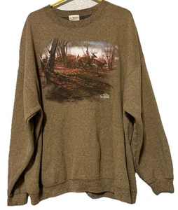Vintage Artisans Frottee Redlin Hirsch braun Langarm Pullover Sweatshirt Gr. 2XL - Bild 1 von 12