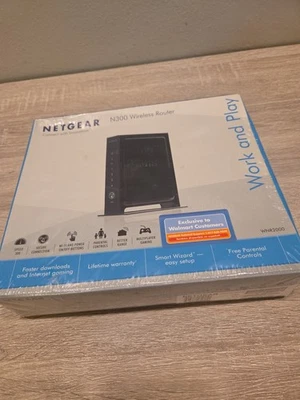 NETGEAR N300 Black Wireless WiFi Router WNR2000 New Sealed - Image 1 of 4